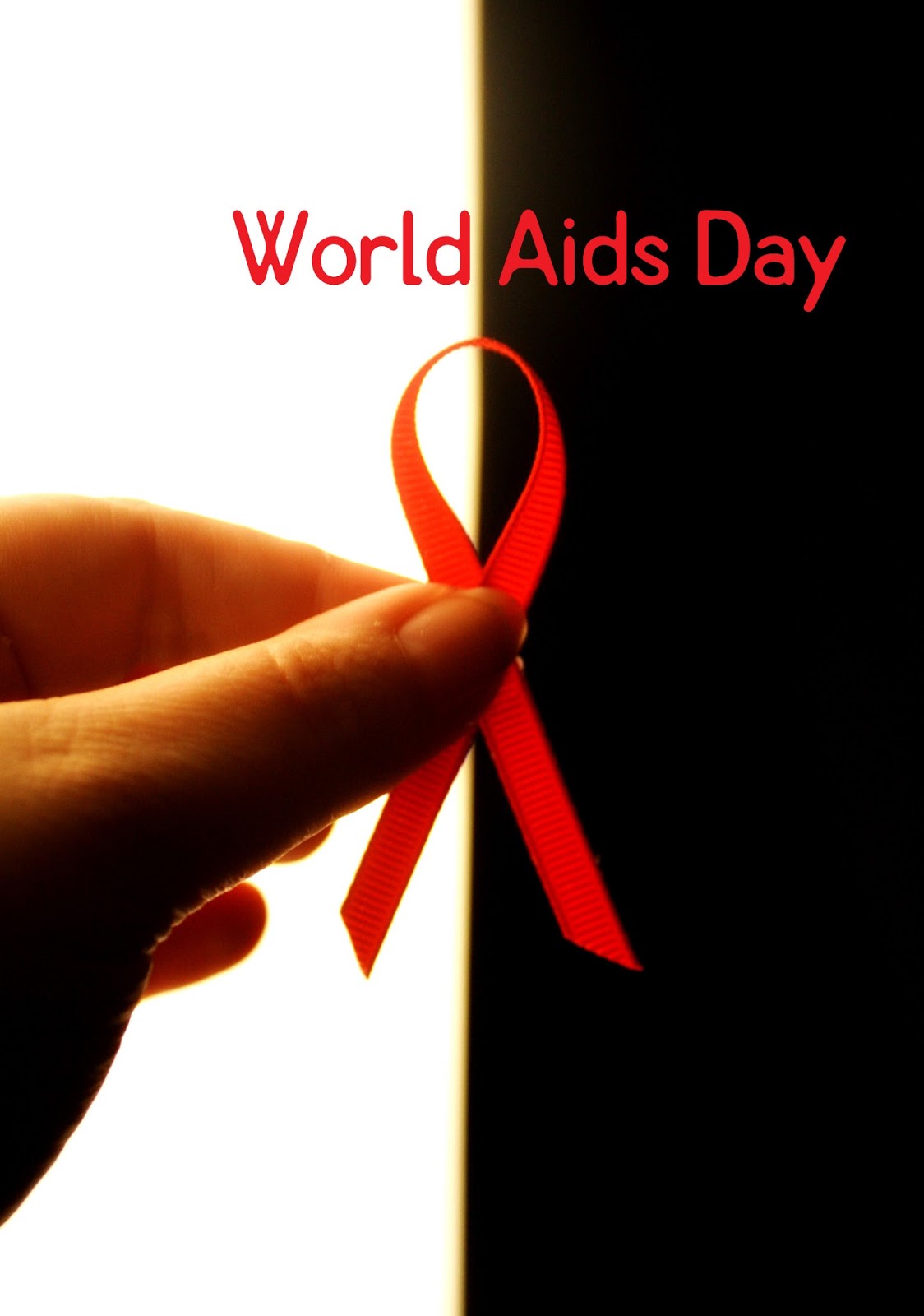World Aids Day Ribbon In Hand