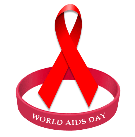 World Aids Day Wrist Band And Ribbon