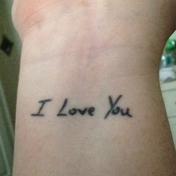 Wrist Black Ink I Love You Tattoo