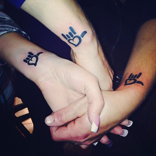 Wrists I Love You Sign Tattoo