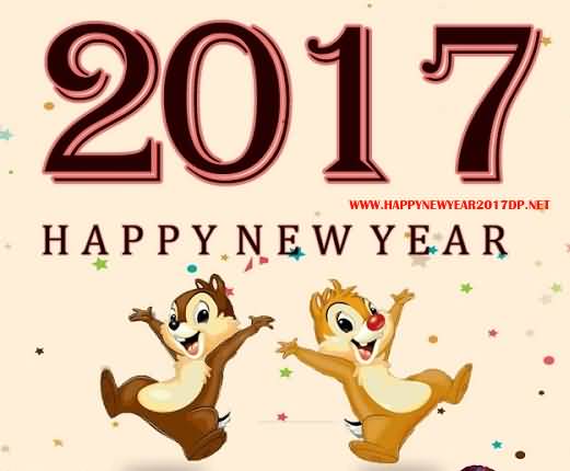 2017 Happy New Year Chipmunks Dancing