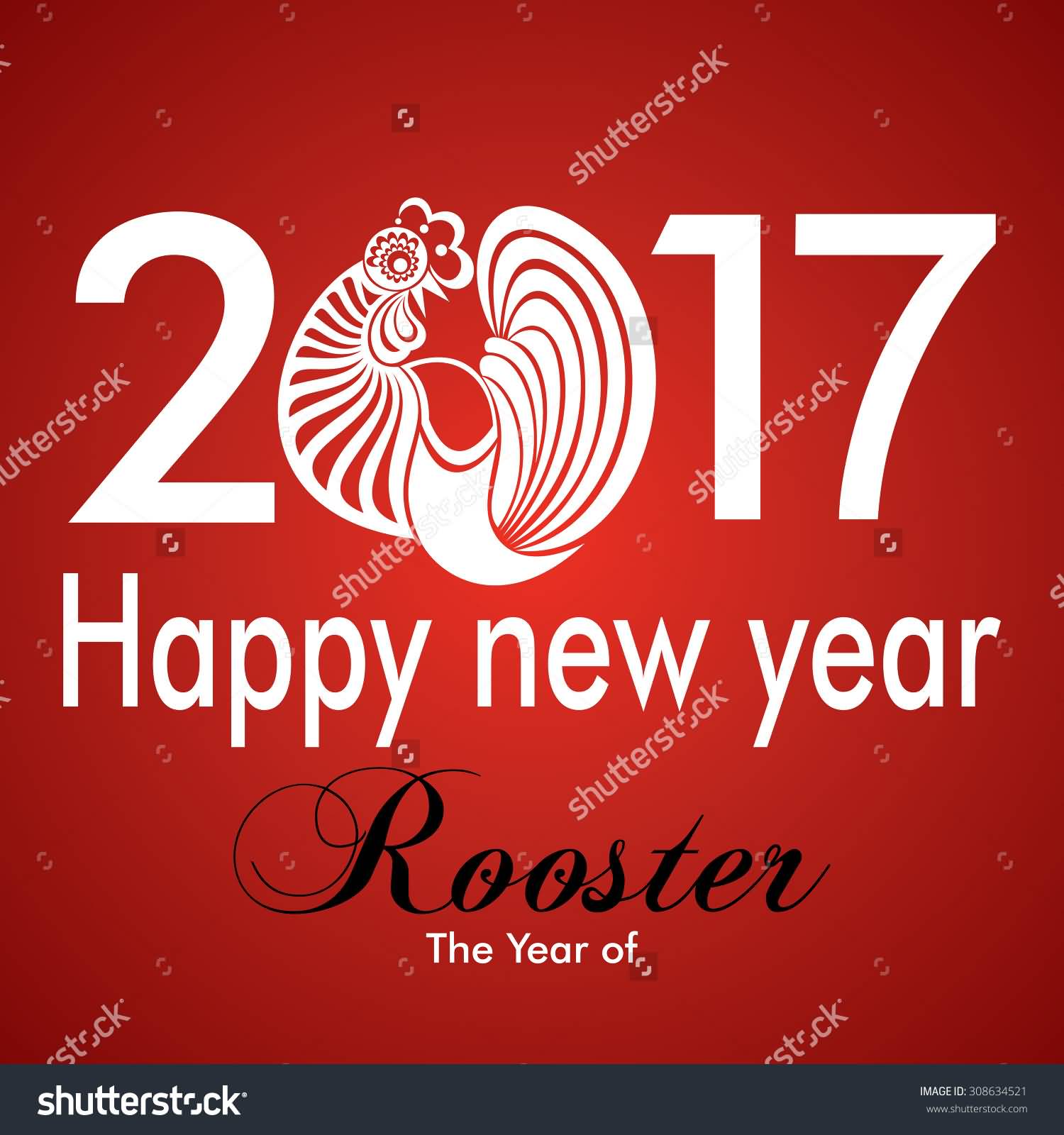 2017 Happy New Year The Year Of Rooster