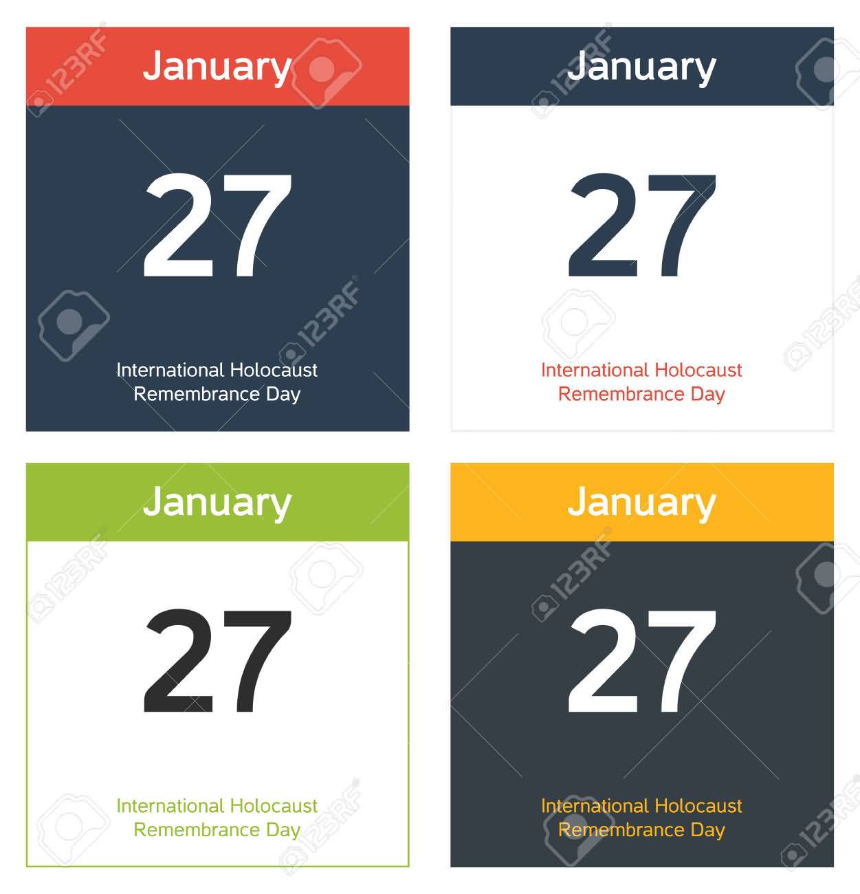 27 January International Holocaust Remembrance Day Calendar Sheets