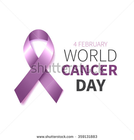 4 February World Cancer Day Purple Ribbon