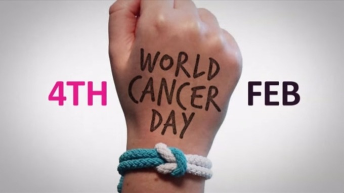 4th Feb World Cancer Day Written On Hand