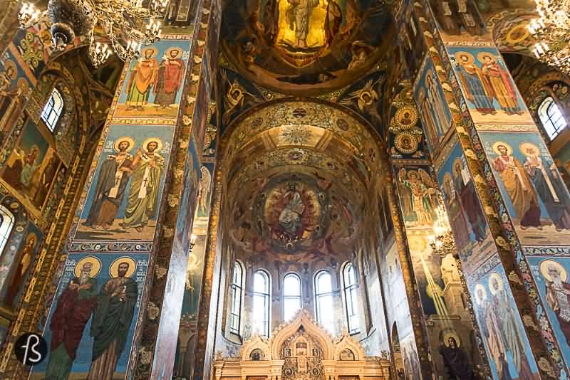 Adorable Paintings Inside The Church Of The Savior On Blood In Saint Petersburg, Russia
