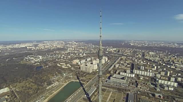 Aerial View Of Moscow City And Ostankino Tower