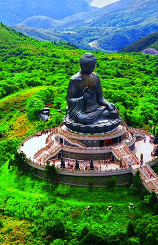 Aerial View Of Tian Tan Buddha On Lantau Island, Hong Kong