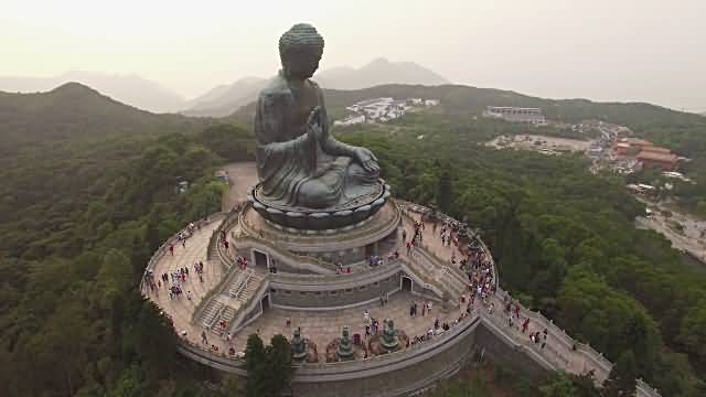 Aerial View Of Tian Tan Buddha