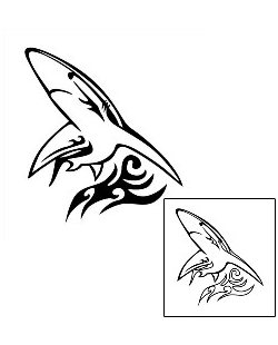 Amazing Black Ink Shark Tattoo Design