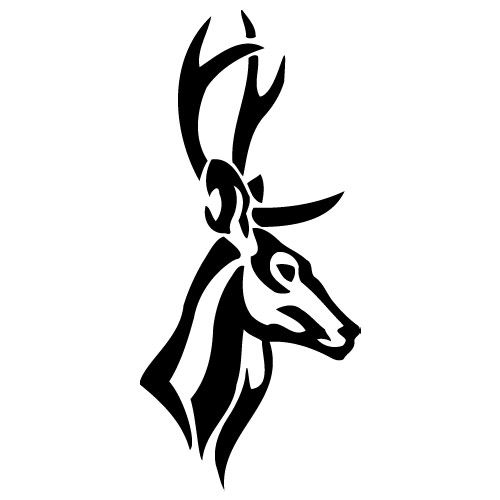 Amazing Black Tribal Deer Tattoo Design