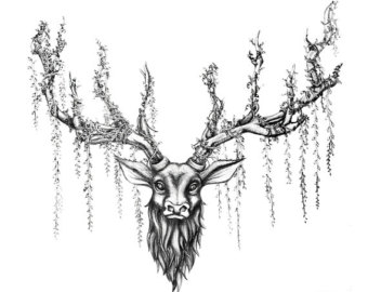 Amazing Deer Antler Tattoo Design