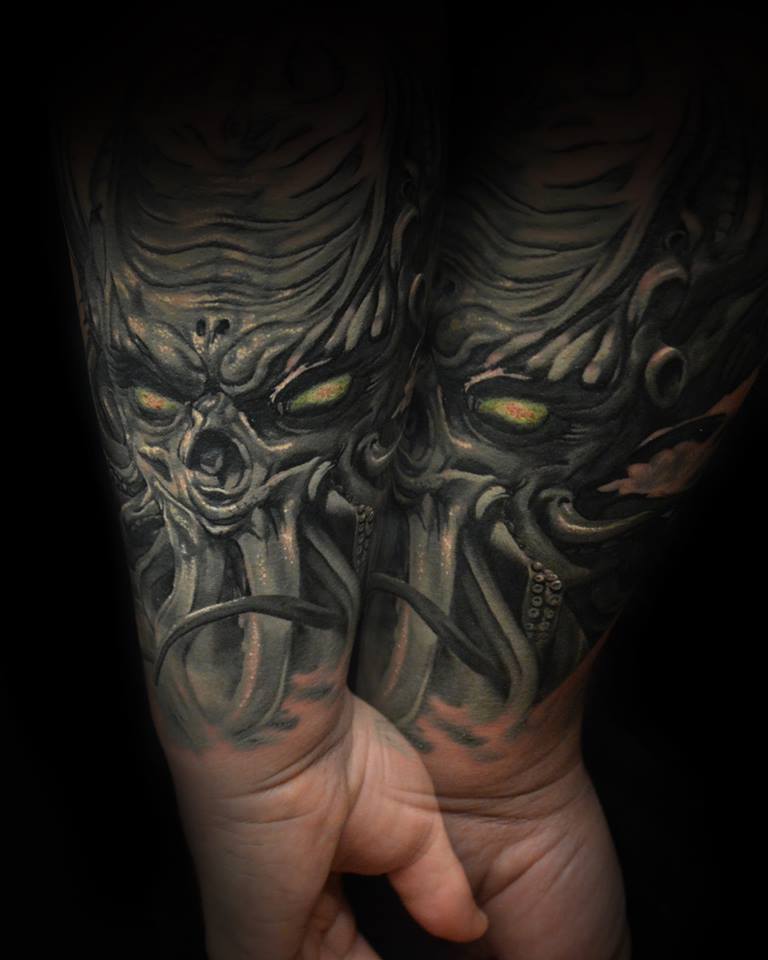 Amazing Monsters Tattoo On Left Wrist By Hokowhitu Sciascia