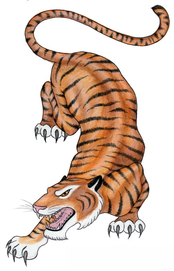 Amazing Tiger Tattoo Design Sample