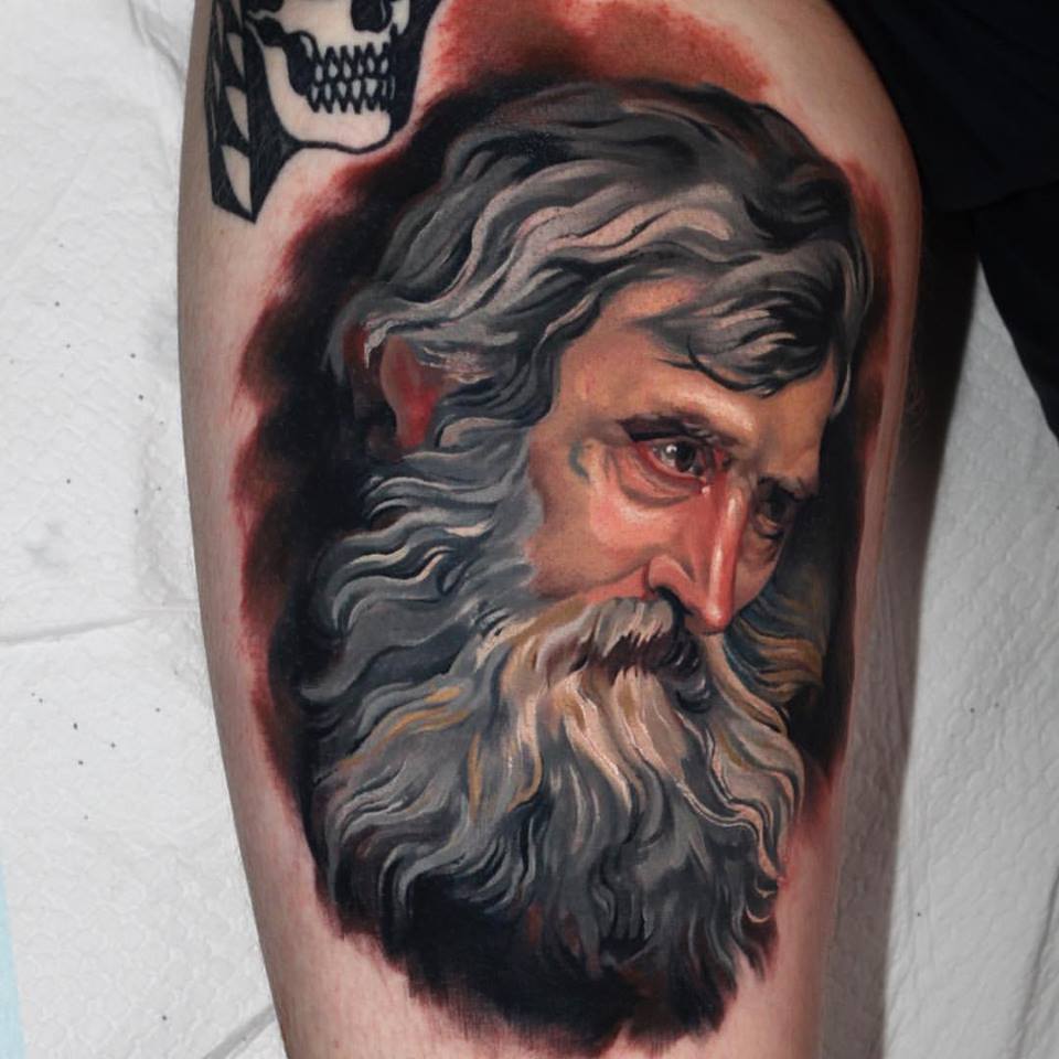Anthony Van Dyck Portrait Tattoo Design For Thigh By Crispy Lennox