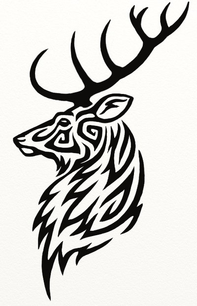 Awesome Tribal Deer Tattoo Design