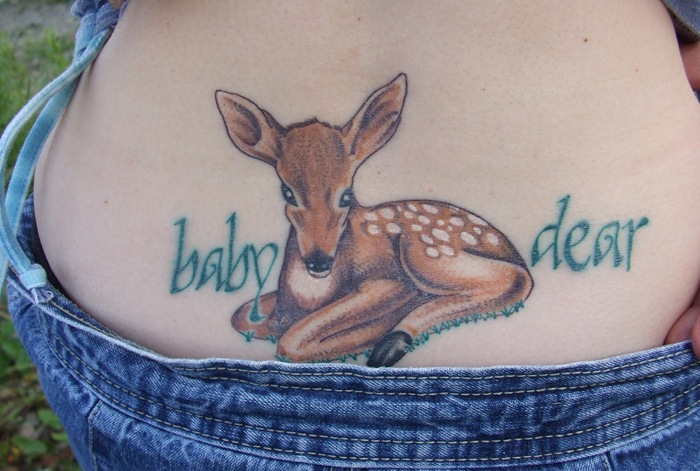 Baby Deer Tattoo On Lower Back