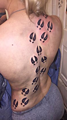 Back Body Deer Track Tattoo