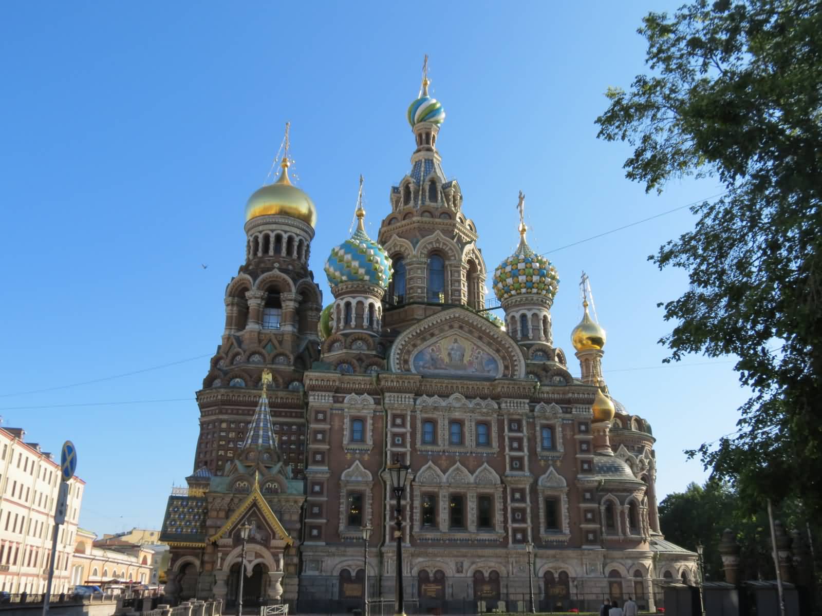 Beautiful Exterior Front View Of The Church Of The Savior On Blood