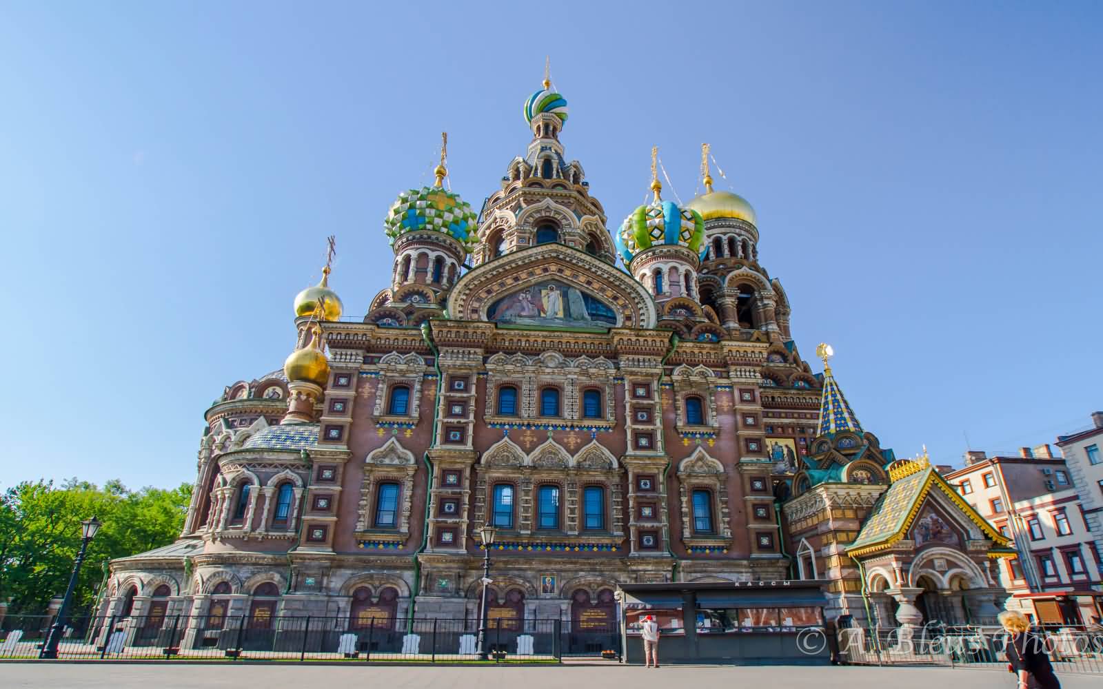 Beautiful Front View Of The Church Of The Savior On Blood