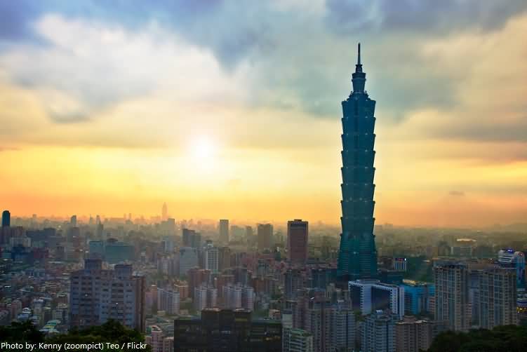 Beautiful View Of Taipei 101 Tower At Dawn