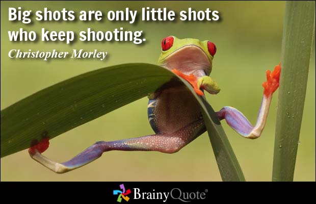 Big shots are only little shots who keep shooting. Christopher Morley