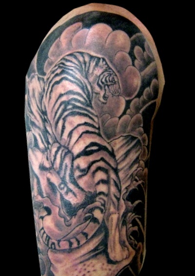 66+ Black And Grey Tiger Tattoos Collection