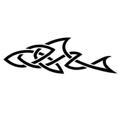 Black Celtic Shark Tattoo Design