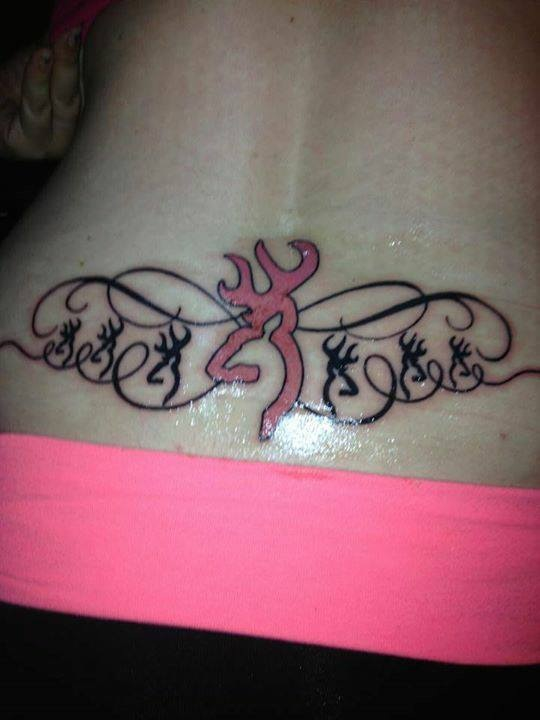 Browning Deer Tattoo On Lower Back