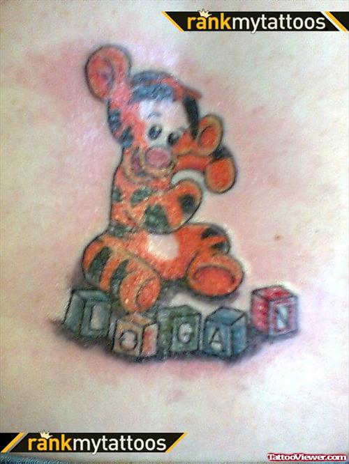 Cartoon Baby Tiger Tattoo