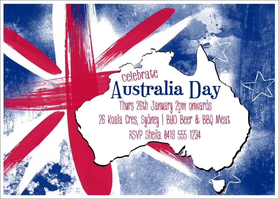 Celebrate Australia Day Flag In Background