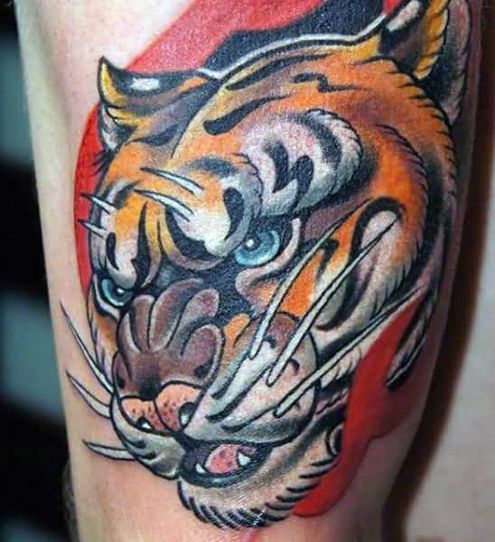 Chinese Tiger Head Tattoo