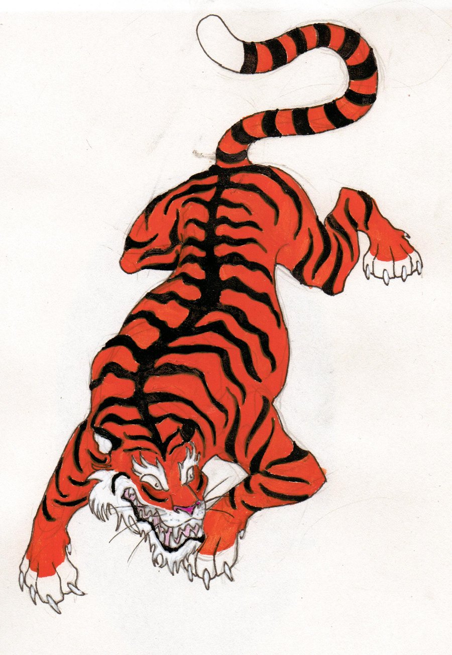 Chinese Tiger Tattoo Design by Bluehorizon89