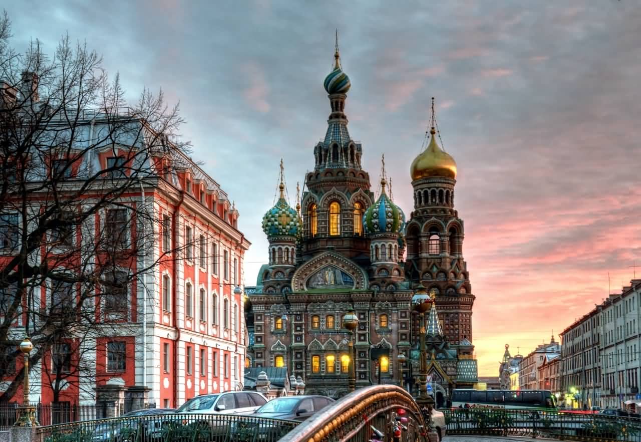 Church Of The Savior On Blood During Sunset
