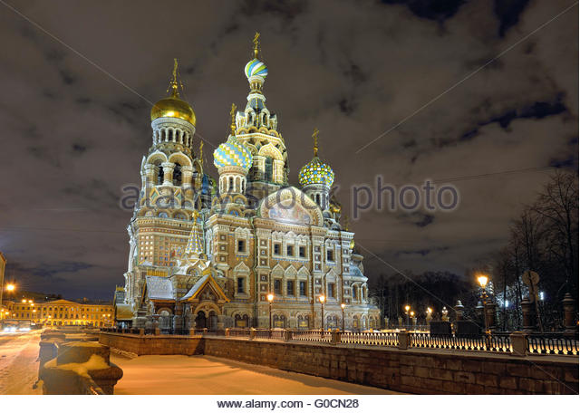Church Of The Savior On Blood Night Picture In Russia