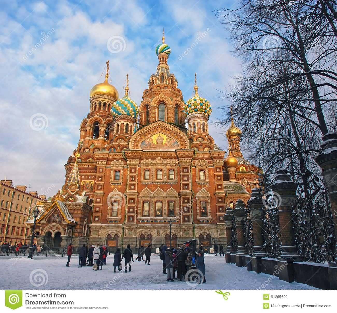 Church Of The Savior On Blood View During Winter Morning