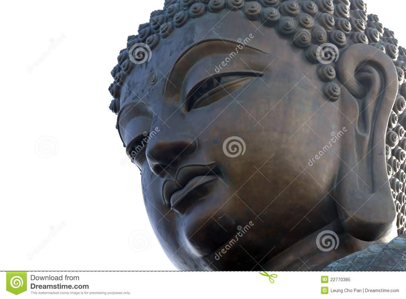 Closeup Of Face Of Tian Tan Buddha Statue