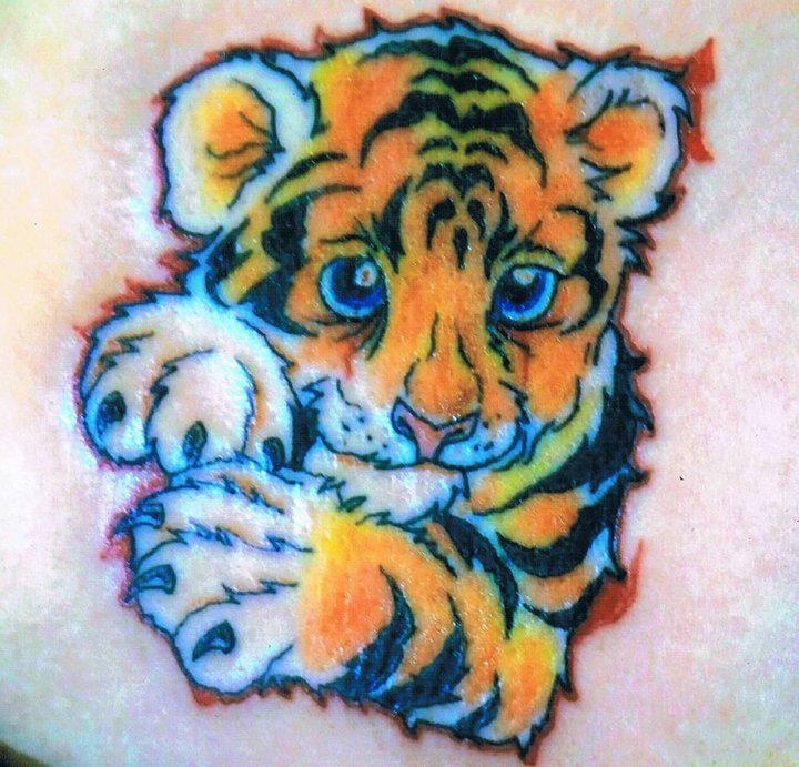 Colorful Baby Tiger Tattoos