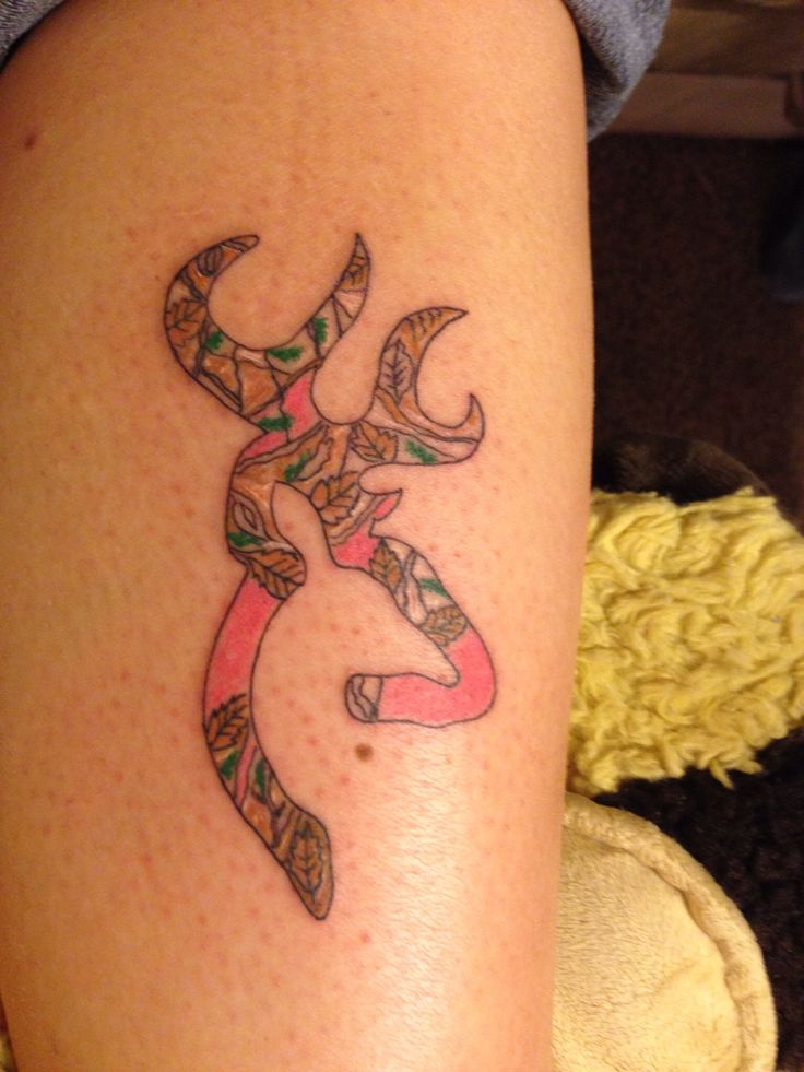 Colorful Browning Deer Tattoo On Arm