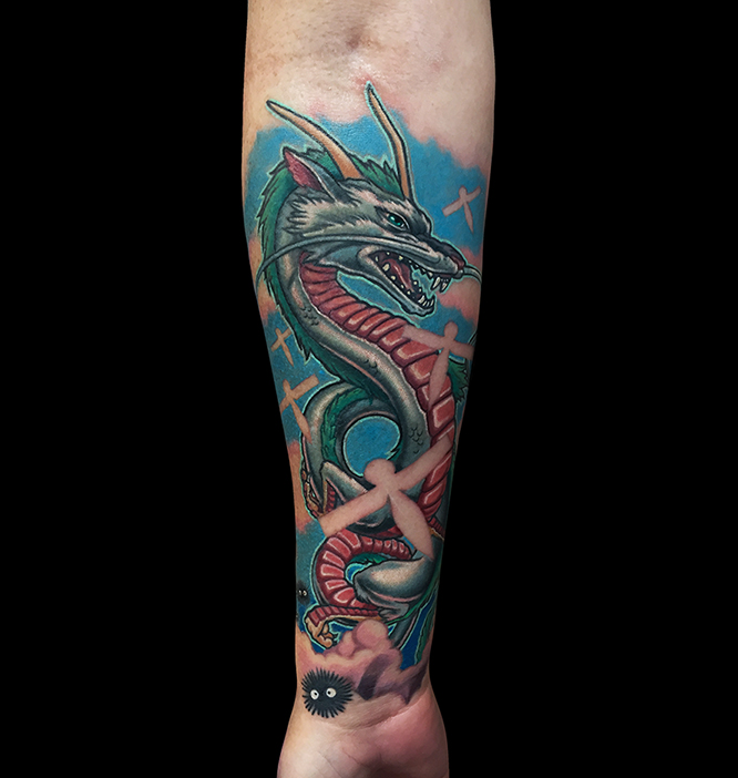 Colorful Dragon Tattoo On Right Forearm By Marc Durrant