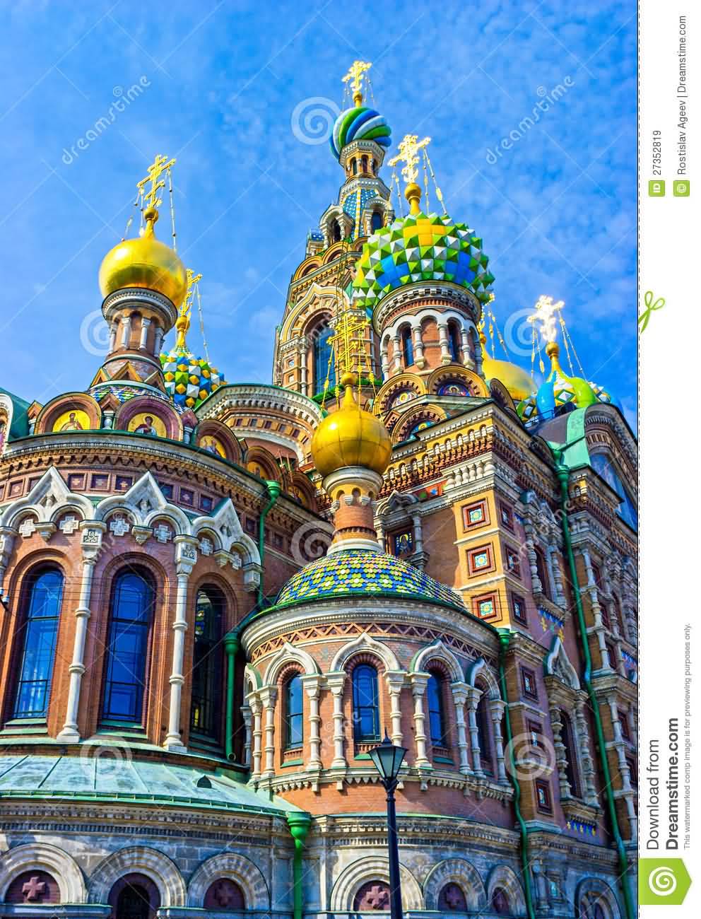 Colorful Exterior View Of The Church Of The Savior On Blood