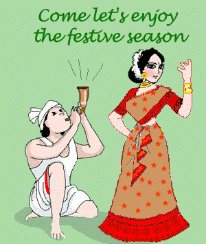 Come Let's Enjoy The Festive Season Happy Bihu Animated Picture