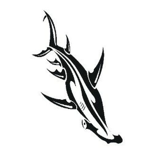 Cool Black Hammerhead Shark Tattoo Design