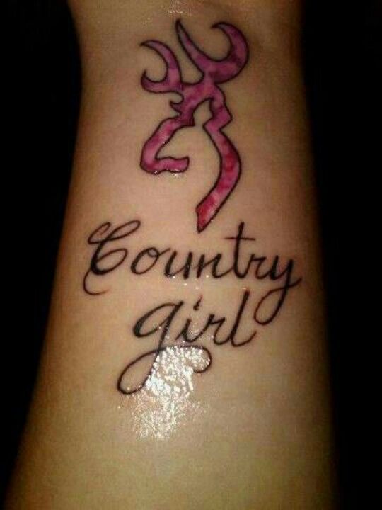 Country Girl Browning Deer Tattoo On Left Wrist