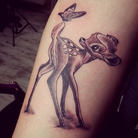 Cute Bambi Deer Tattoo