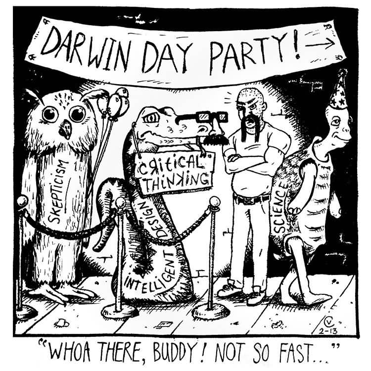 Darwin Day Party Cartoon Picture