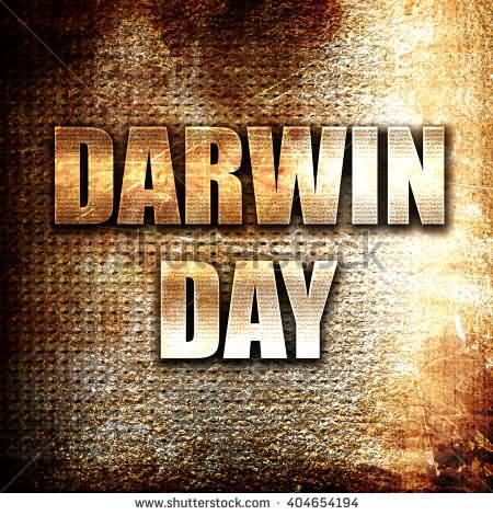 Darwin Day Written On Metal Texture