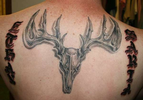 Deer Skull Tattoo On Back