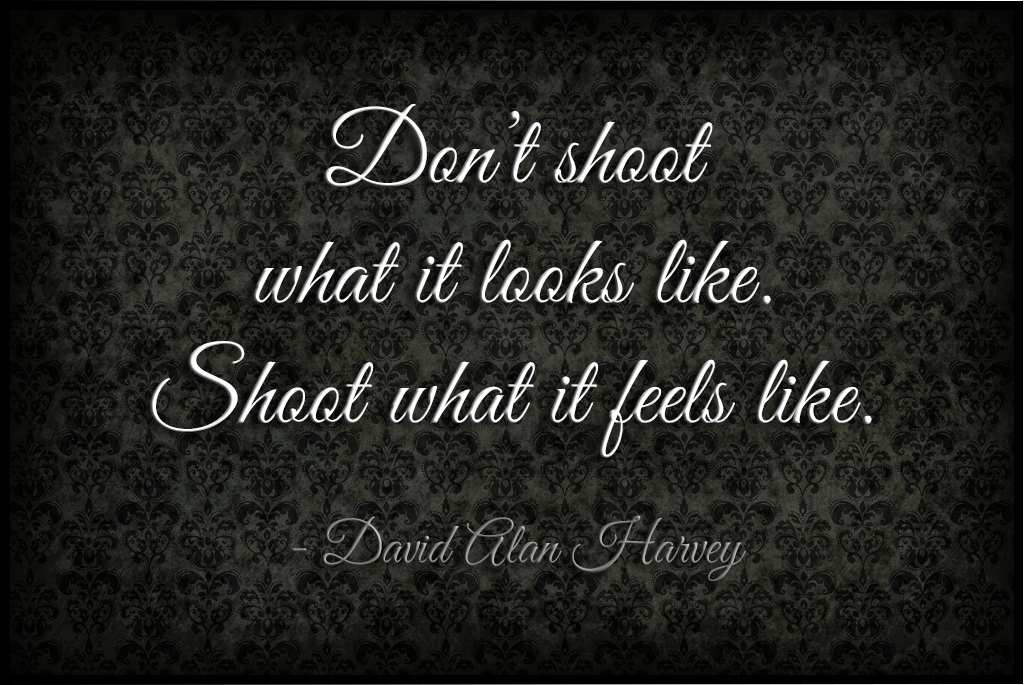 Don’t shoot what it looks like. Shoot what it feels like. David Alan Harvey