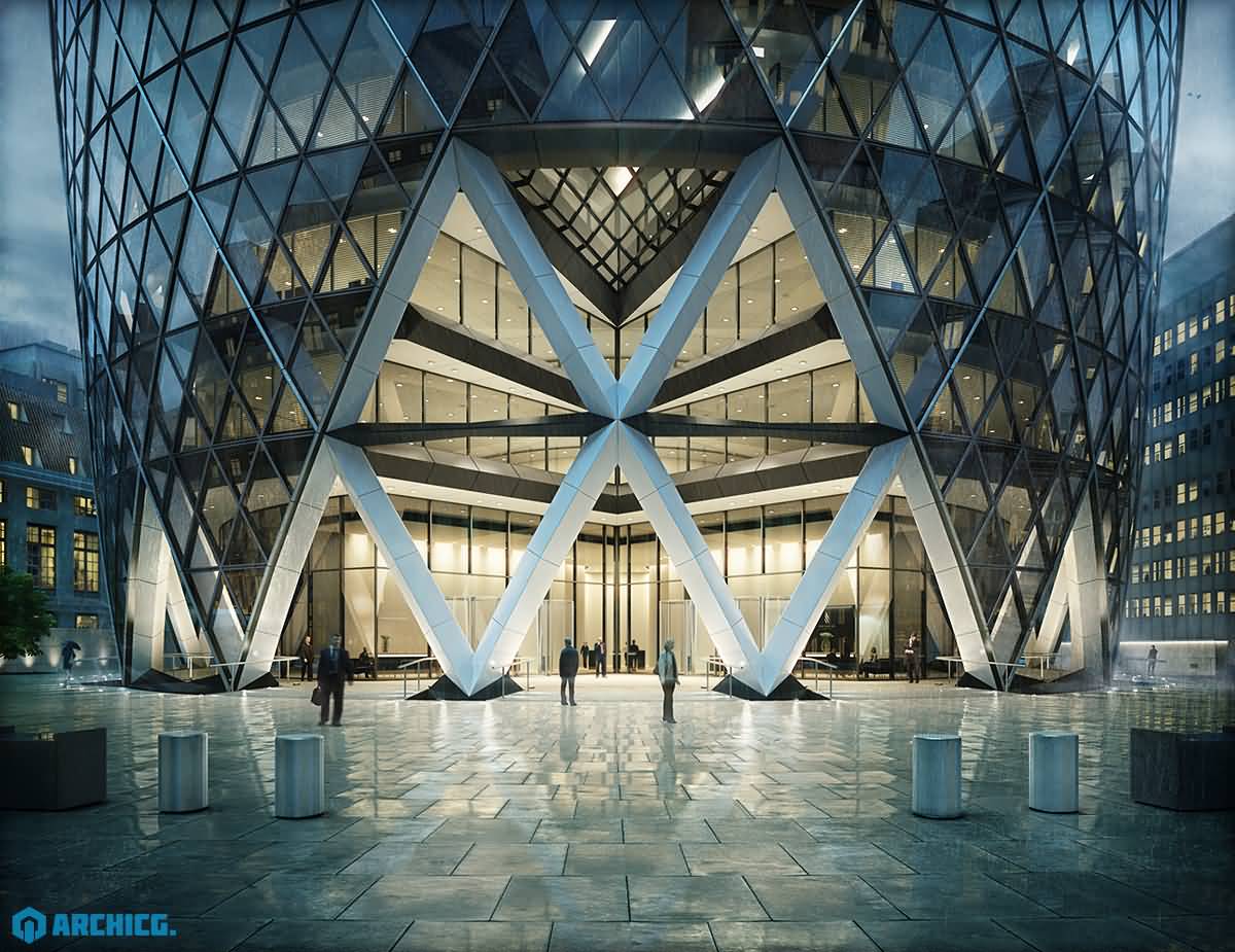 Entrance To The Gherkin Building